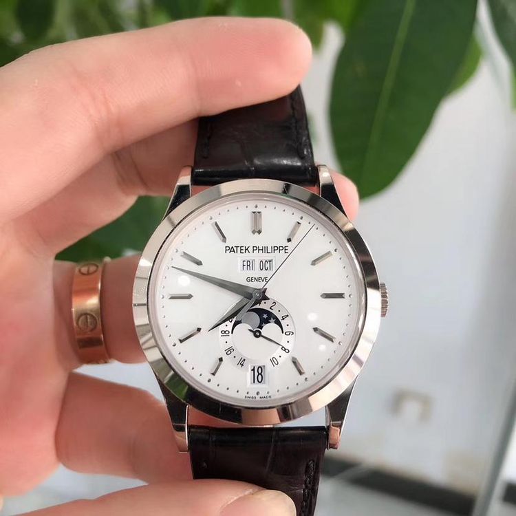 patek philippe 百达翡丽5396g白金年历男士自动机械腕表