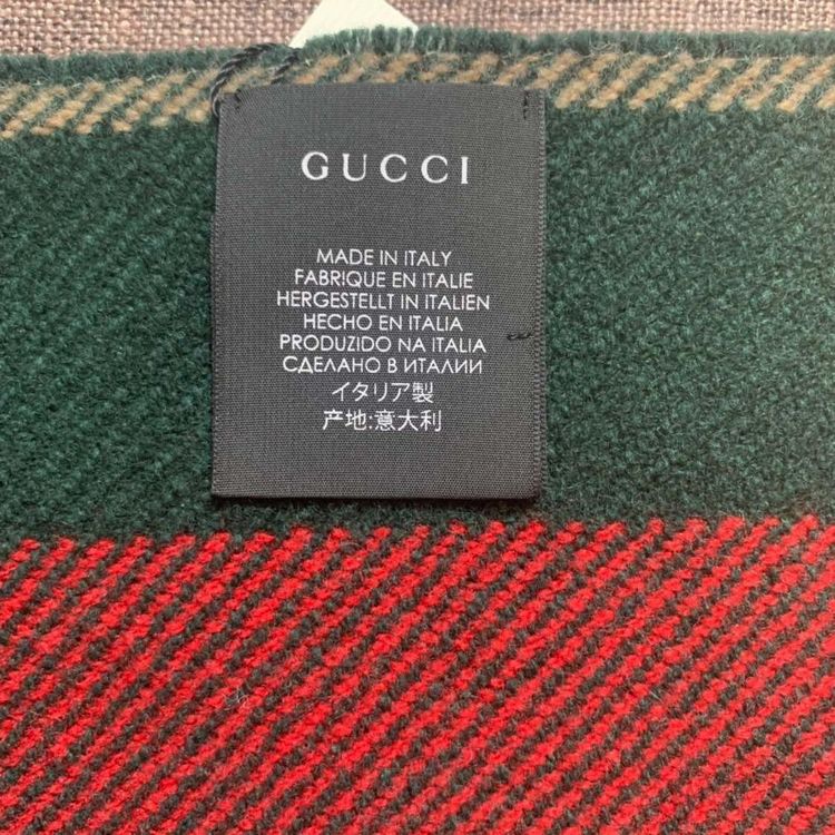 gucci 古驰绿红绿羊毛围巾