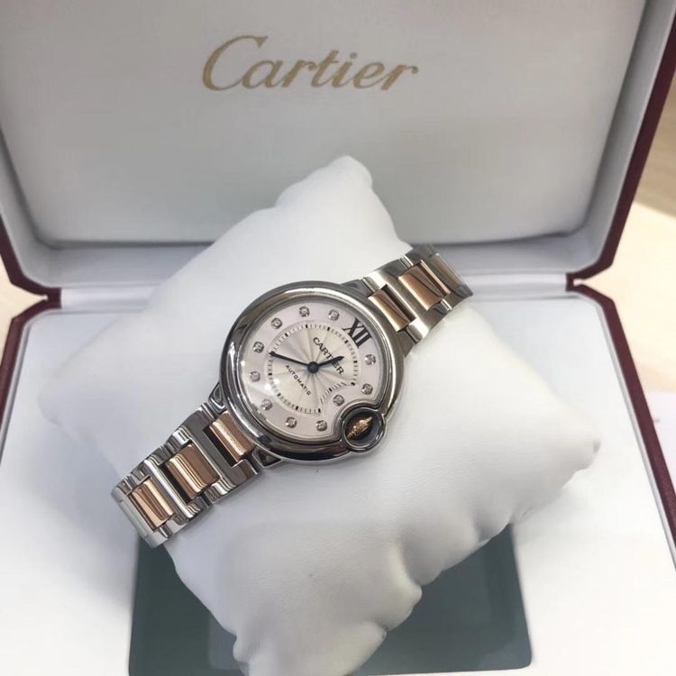 cartier 卡地亚玫瑰金气球机械表