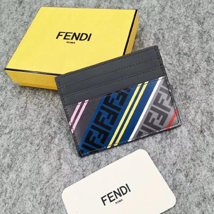 fendi 芬迪彩色条纹logo卡包