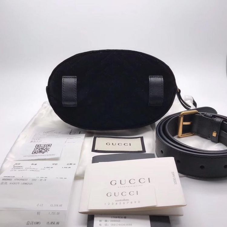 gucci 古驰marmont系列天鹅绒腰包