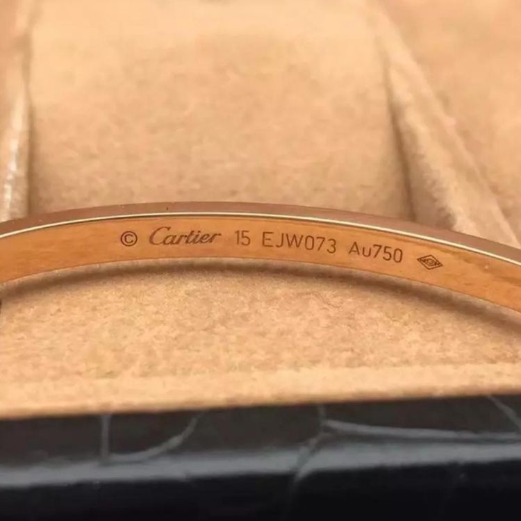 cartier 卡地亚love玫瑰金窄版手镯