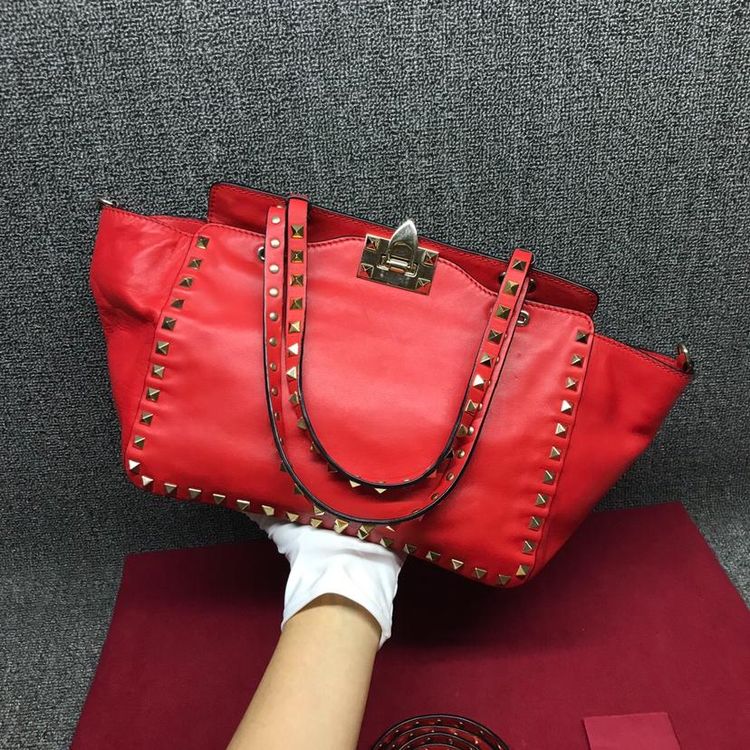 valentino 华伦天奴rockstud 2way红色铆钉包