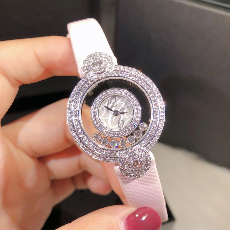 chopard 萧邦快乐钻石系列白金原钻石英女表