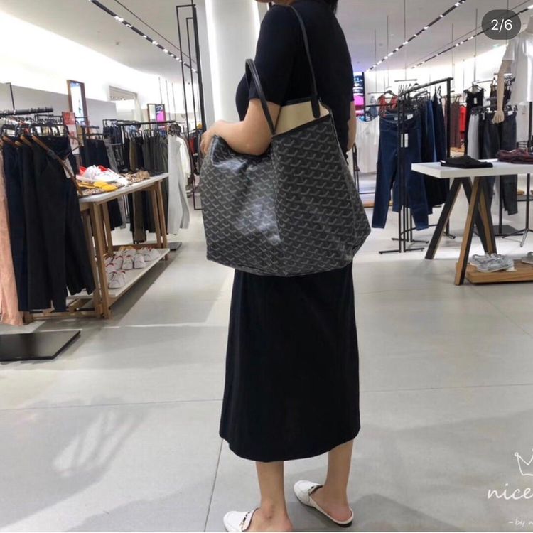 goyard 戈雅灰色大号帆布涂层购物袋