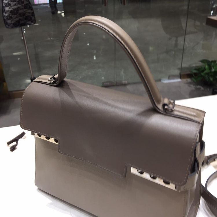 delvaux 德尔沃tempete大象灰色银扣小牛皮单肩包