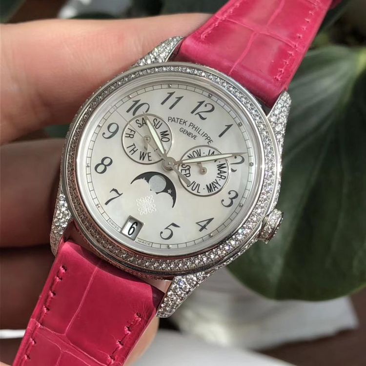 patek philippe 百达翡丽4937g白金原钻年历机械女表