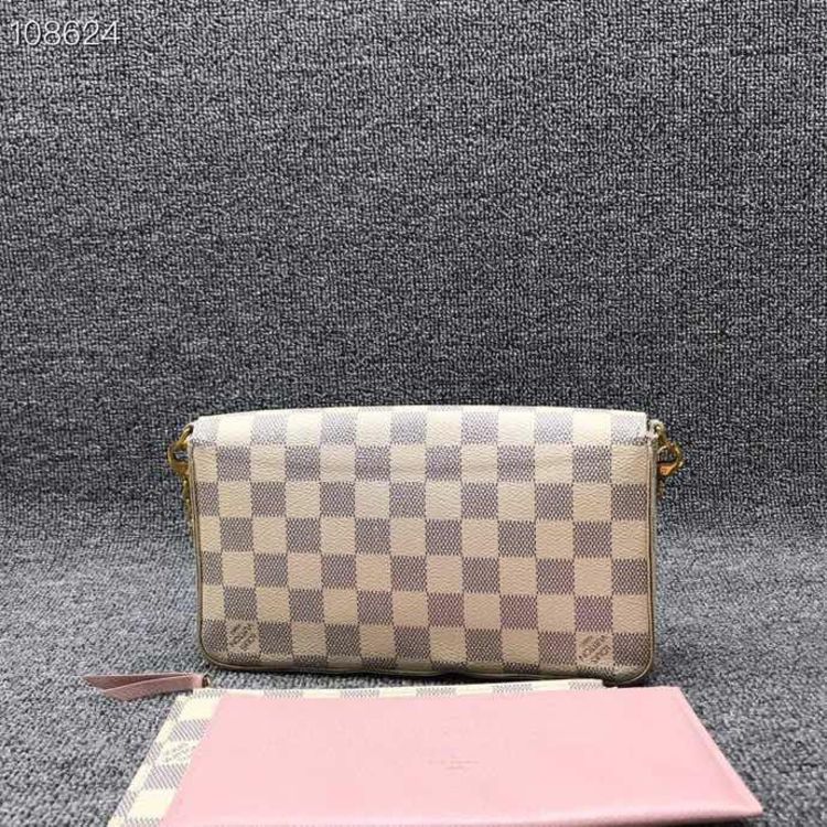 louis vuitton 路易·威登经典白棋盘格三合一链条单肩斜挎女包