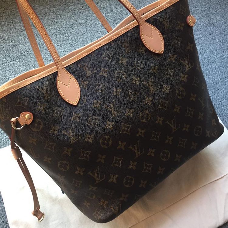 louis vuitton 路易威登女士老花neverfull购物袋单肩