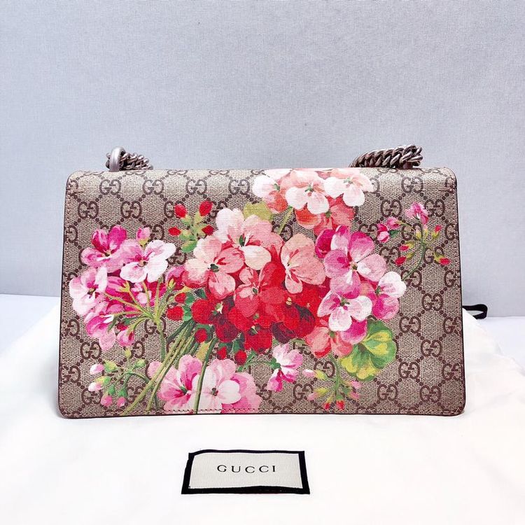 gucci 古驰天竺葵花卉中号酒神链条包