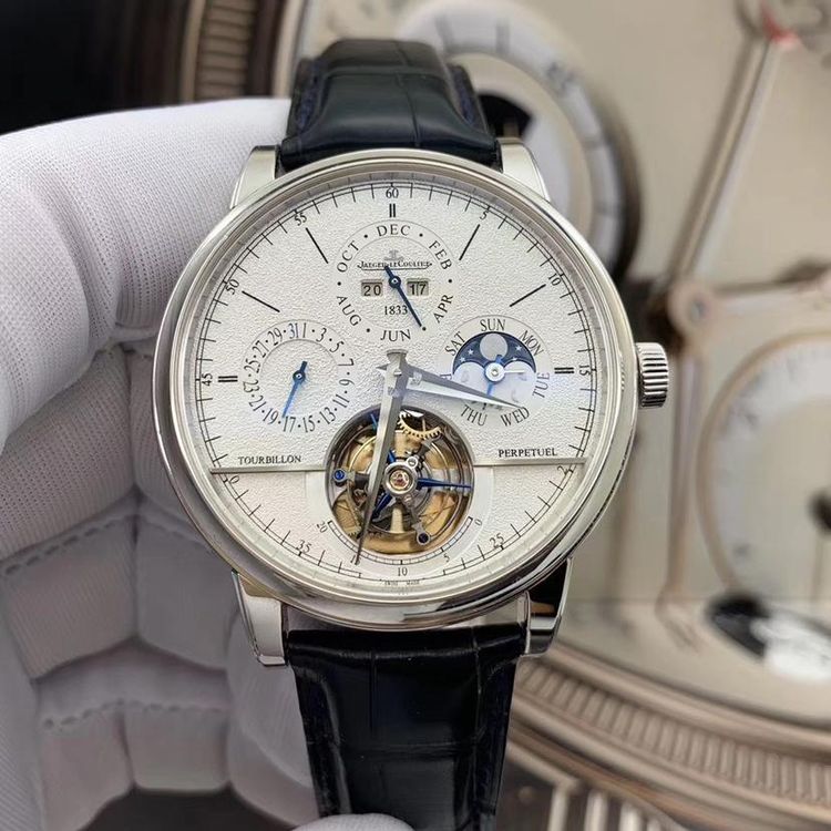 jaeger-lecoultre 积家大师陀飞轮万年历铂金自动机械