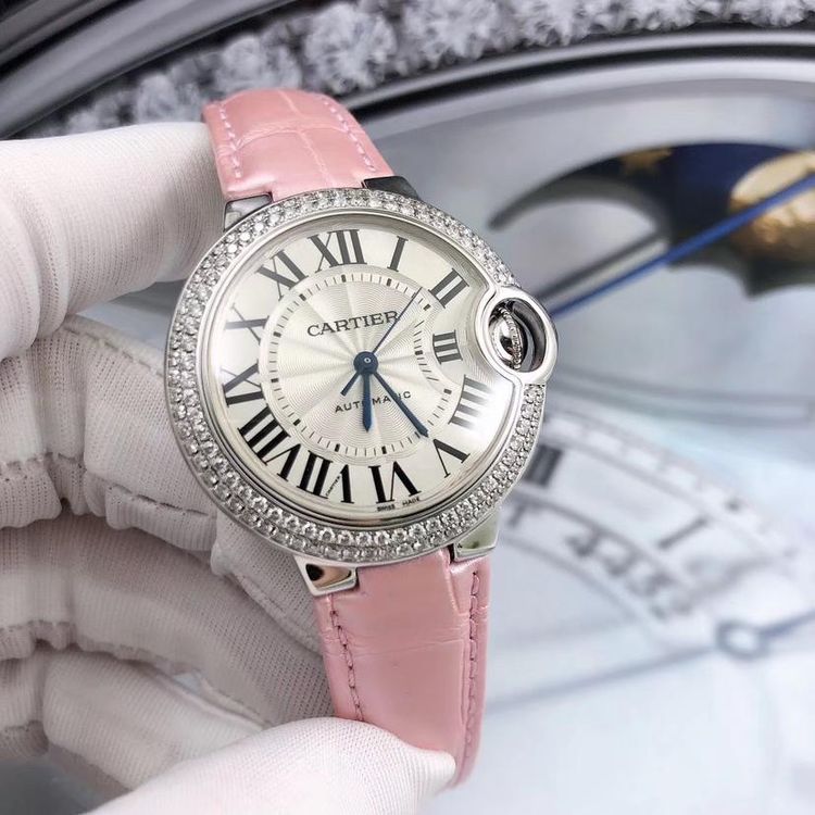 cartier 卡地亚蓝气球we902067白金原钻机械女表