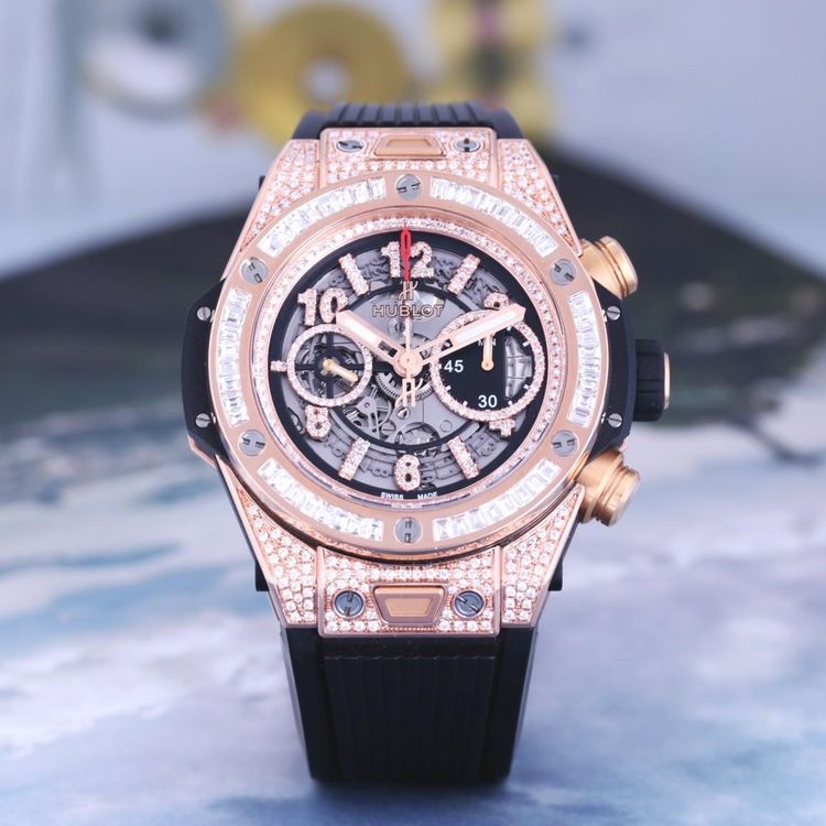 hublot 宇舶bigbang系列18k玫瑰金加后钻自动机械手表