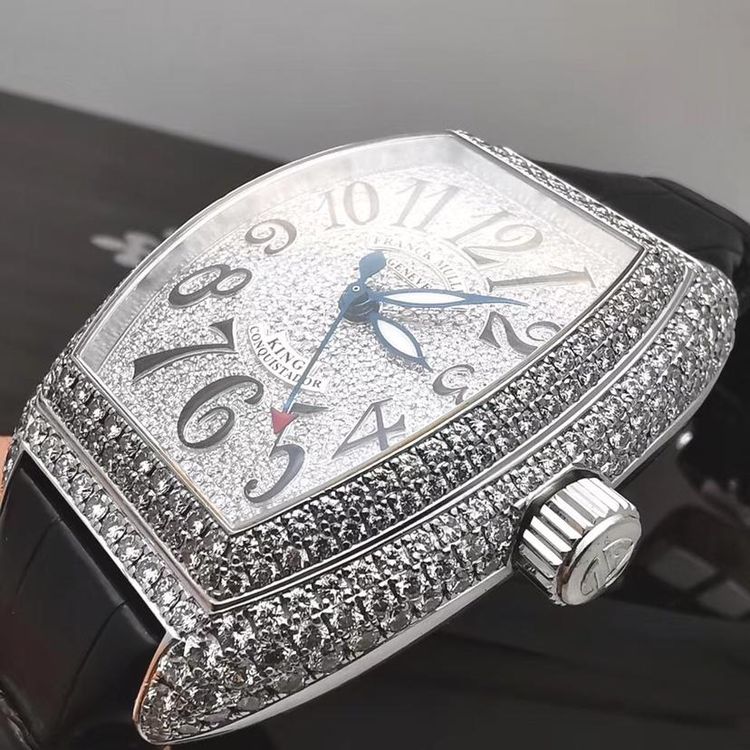 franck muller 法兰克穆勒conquistador系列白金原镶满钻男士腕表