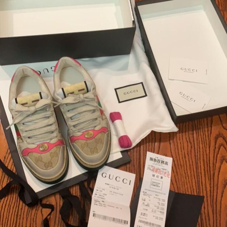 gucci 古驰小脏鞋老花粉尾运动鞋