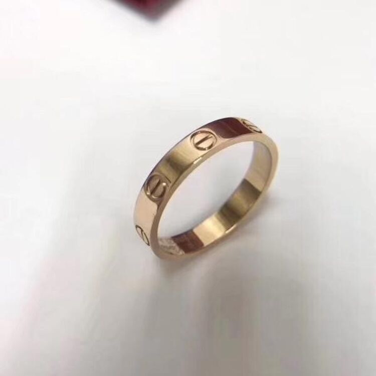 cartier 卡地亚19k玫瑰金戒指