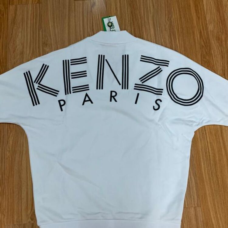 kenzo 高田贤三女士卫衣白色背后logo蝙蝠衫s码宽松版