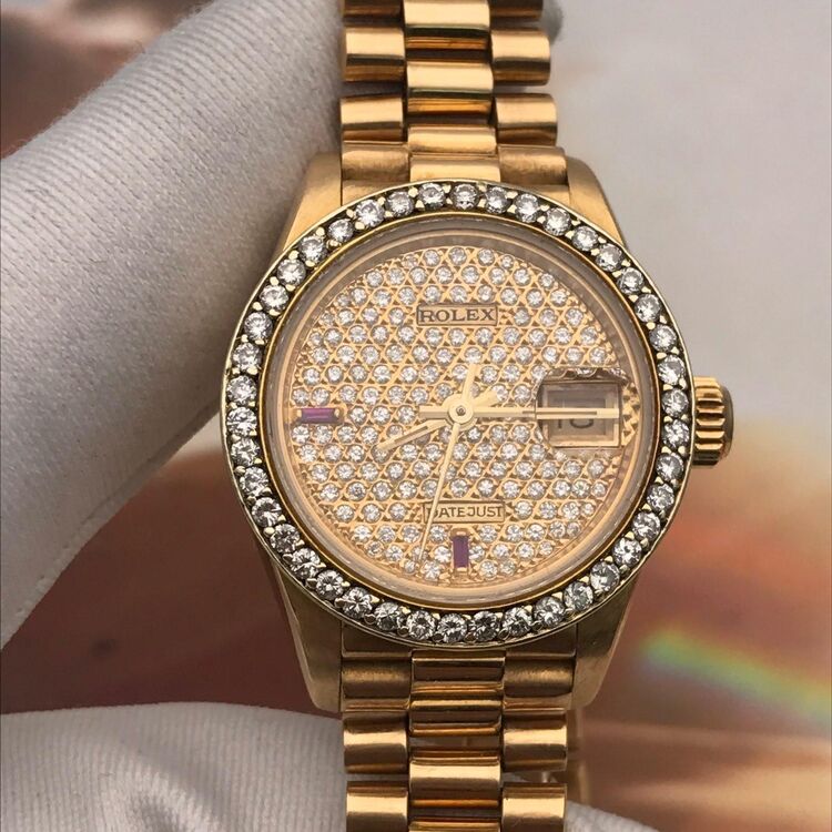 rolex 劳力士全18k金69178女士自动机械腕表