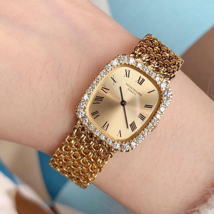 patek philippe 百达翡丽女士后镶钻手动机械女表