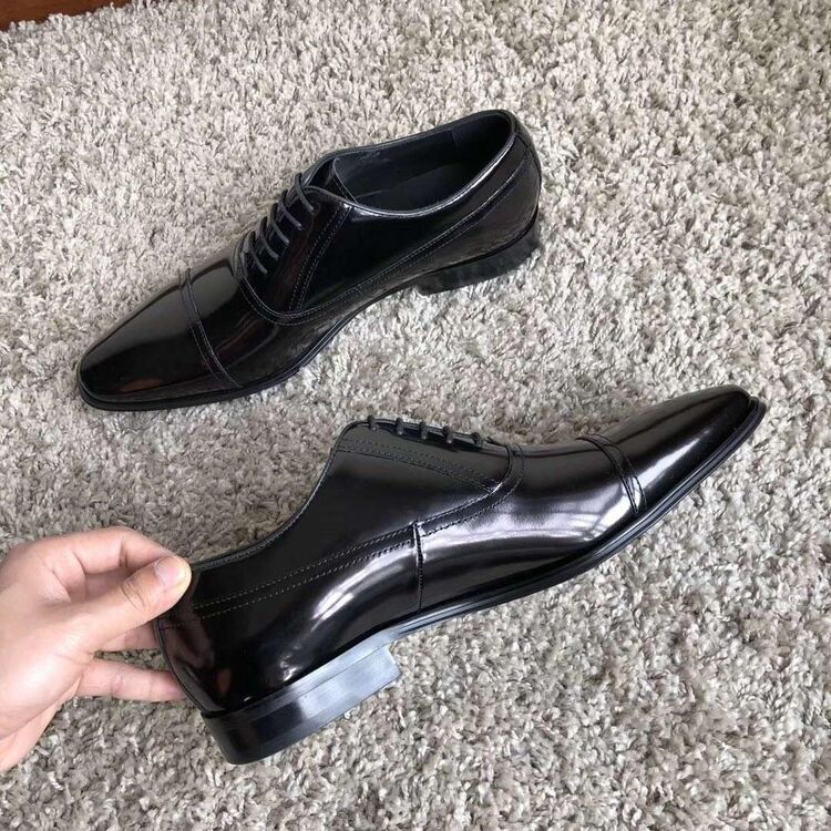 versace 范思哲男士黑色皮鞋