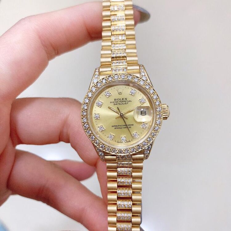 rolex 劳力士69178后钻18k黄金机械女表