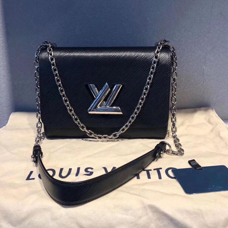 louis vuitton 路易·威登黑色水波纹twist中号单肩包