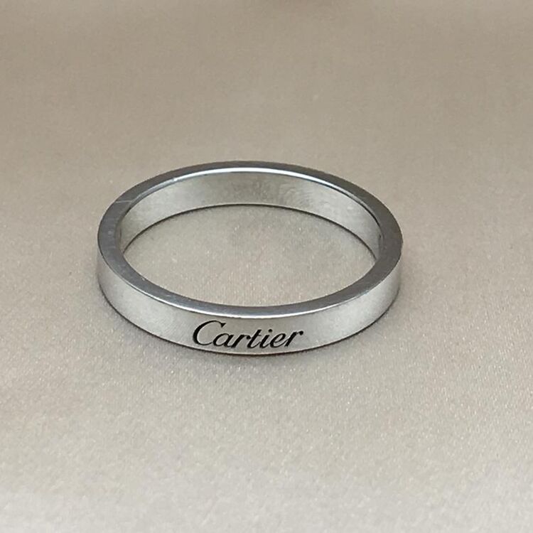 cartier 卡地亚pt950铂金戒指logo版卡地亚男戒女戒57