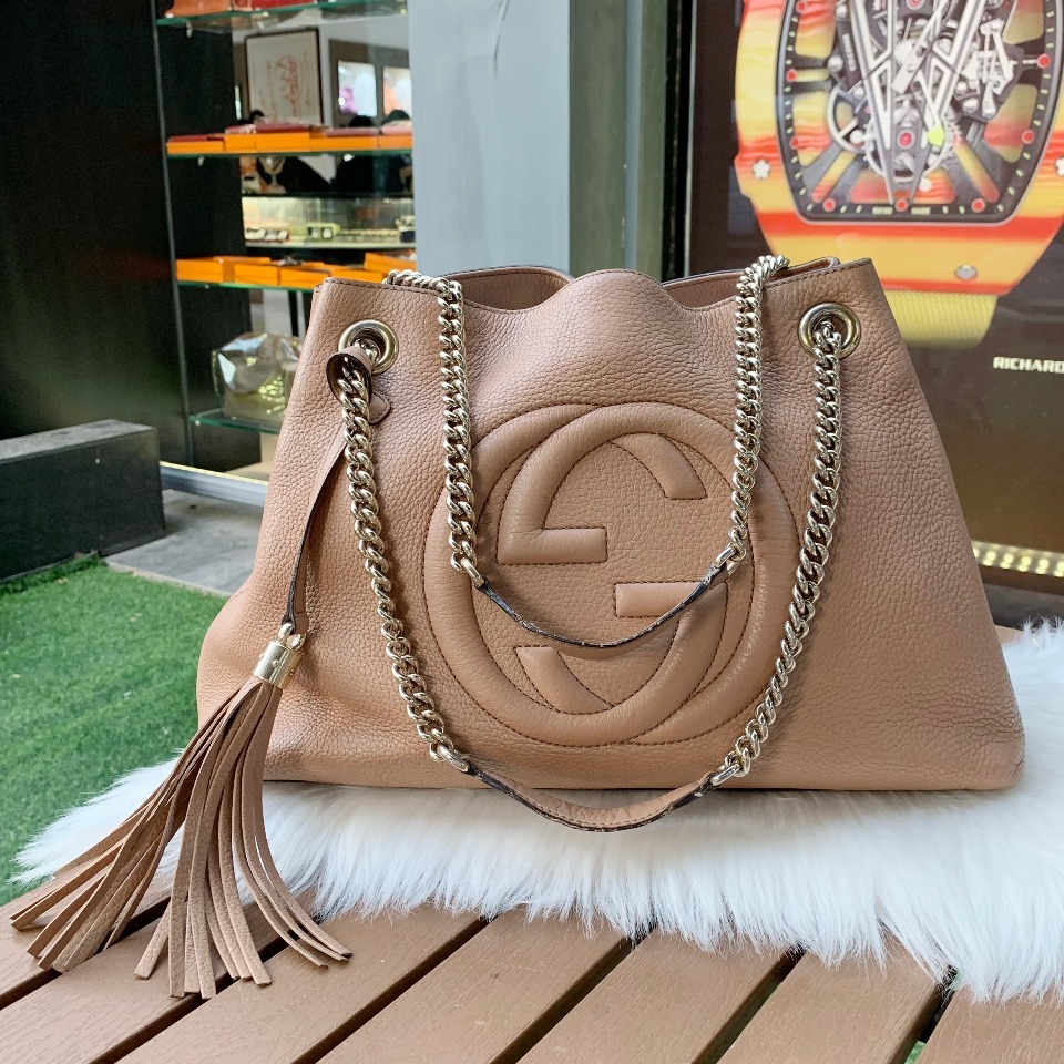 gucci/古奇双"g"logo女士单肩手提包308982