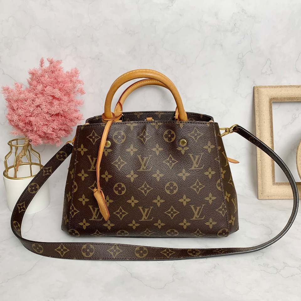 lv/路易威登经典老花色女士montaigne bb手袋