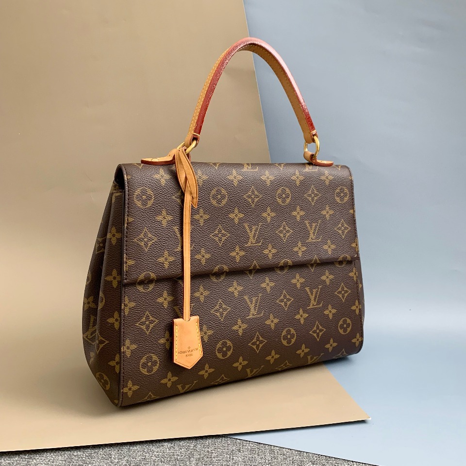 lv/路易威登经典老花色monogram帆布cluny手袋