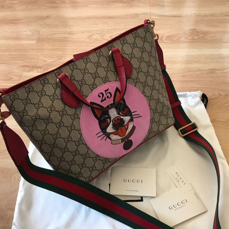 卖家寄语 特价gucci/古琦 限量狗狗刺绣tote 托特包 三种背法 手提