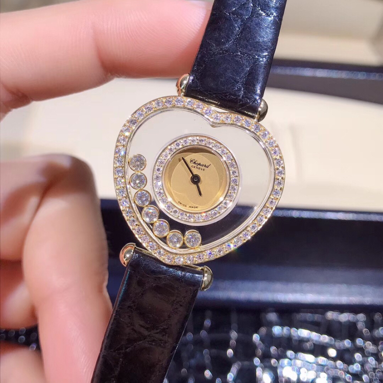 chopard 萧邦快乐钻石系列心型女士石英表