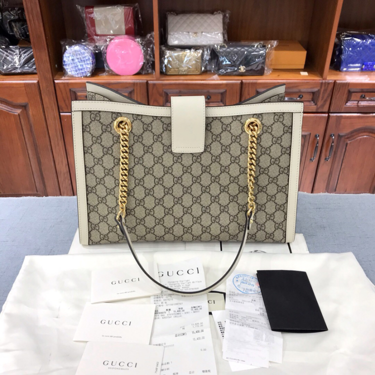 gucci 古驰 padlock系列 tote单肩背包 中号 白色非常火的款式 经典双