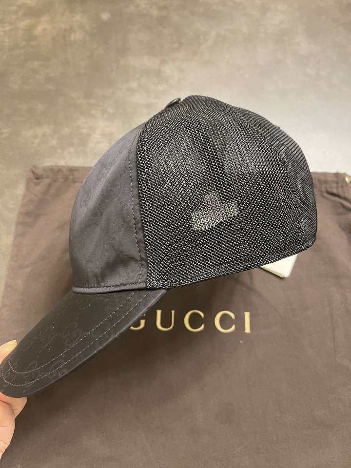 古驰帽子gucci 黑色透气网棒球帽