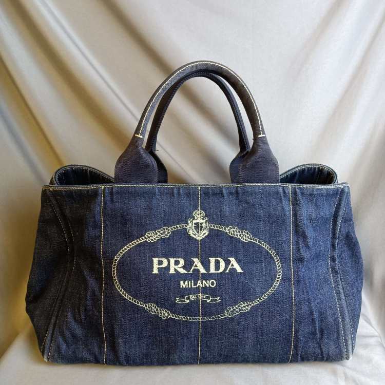 prada普拉达女士手提包普拉达限量款牛仔手提包大包托