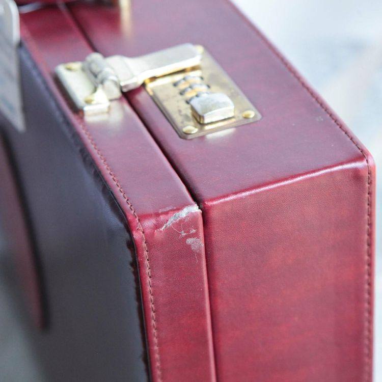 Cartier卡地亚LX10035经典莓红色古董箱密码箱手提包_【8成新】新_3069 