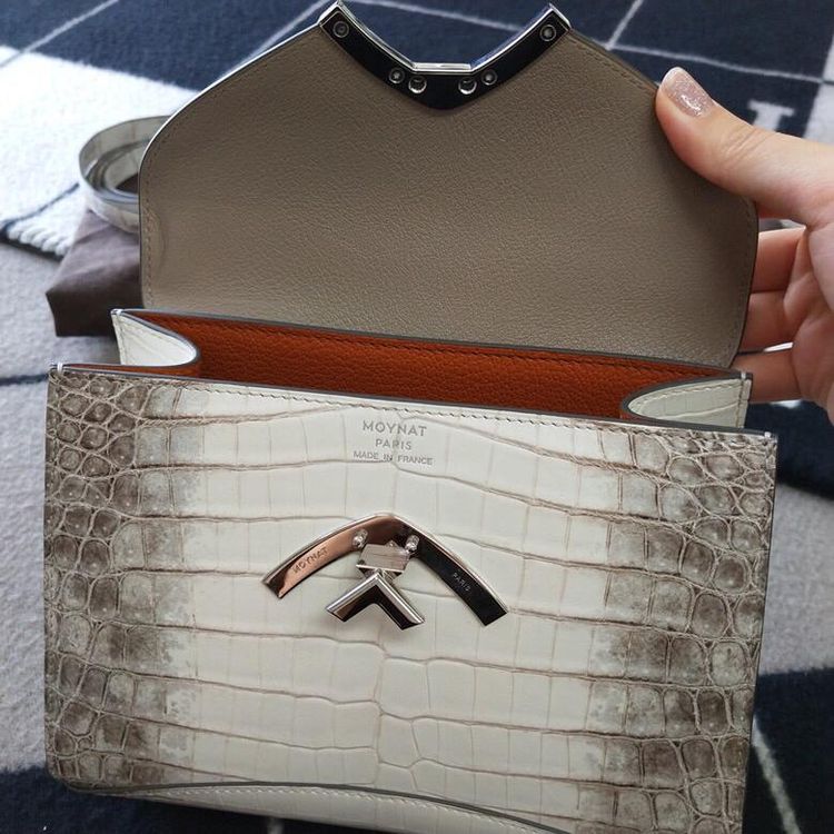 moynat 摩納喜馬拉雅鱷魚皮手提單肩包