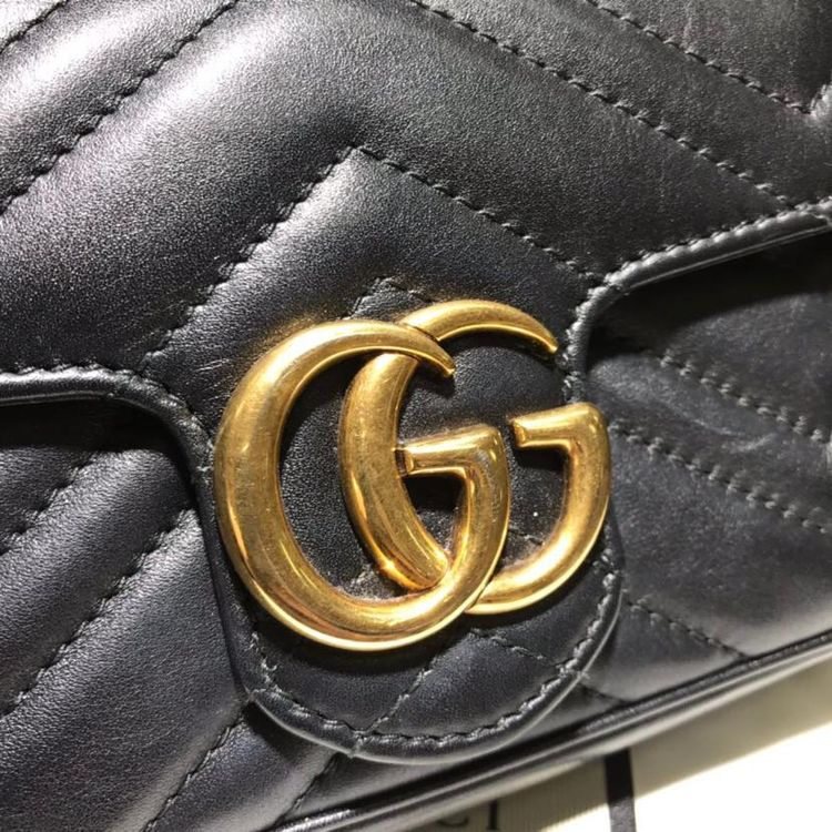 gucci古馳marmont mini黑金鍊條包-心上共享平臺