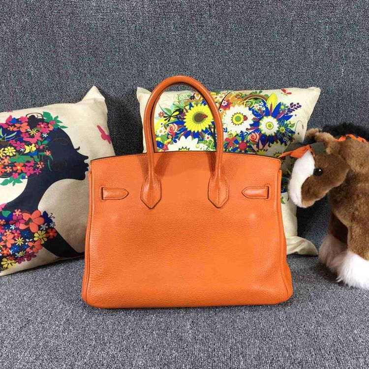 hermès 愛馬仕bk30 橘色togo銀扣手提包