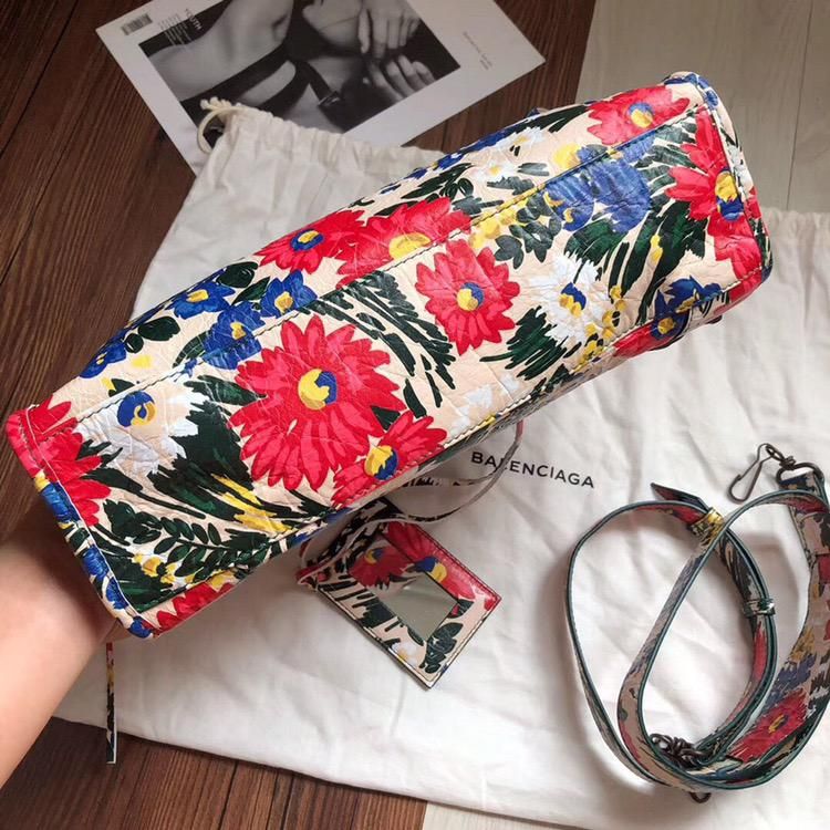 balenciaga 巴黎世家限量款花卉机车手提包