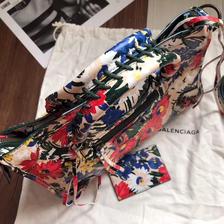 balenciaga 巴黎世家限量款花卉机车手提包