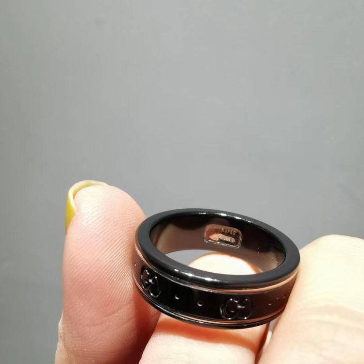 gucci黑陶瓷戒指图片